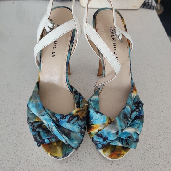 KAREN MILLEN || Aqua Heels SIZE 37 - Picture 2 of 7